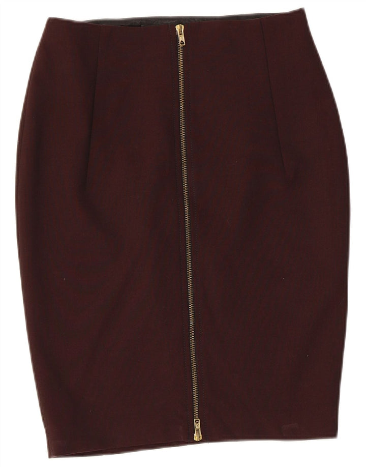 Fusta Creion Femei Zara Mediu W28 Viscoza Maroon