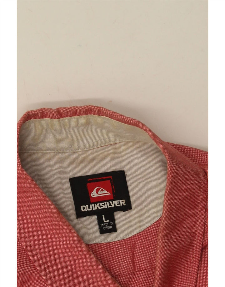 Cămașă cu mânecă scurtă Quiksilver pentru bărbați, bumbac roșu mare