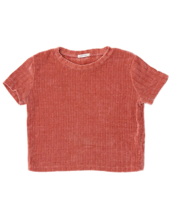Tricou pentru femei Trafaluc Crop Velour Top UK 12 Poliester roșu mediu