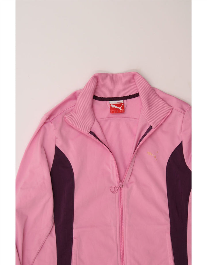PUMA Womens Tracksuit Top Jacket UK 14 Medium Pink Colourblock Polyester Vintage Puma and Second-Hand Puma from Messina Hembry 
