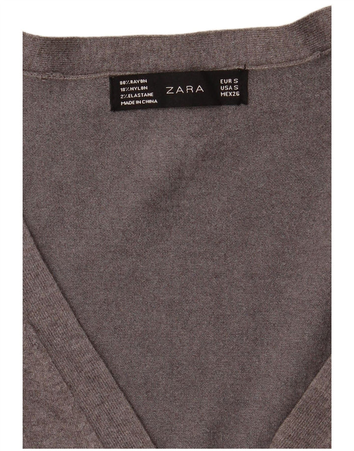 Pulover cardigan pentru femei Zara UK 10 Small Gri