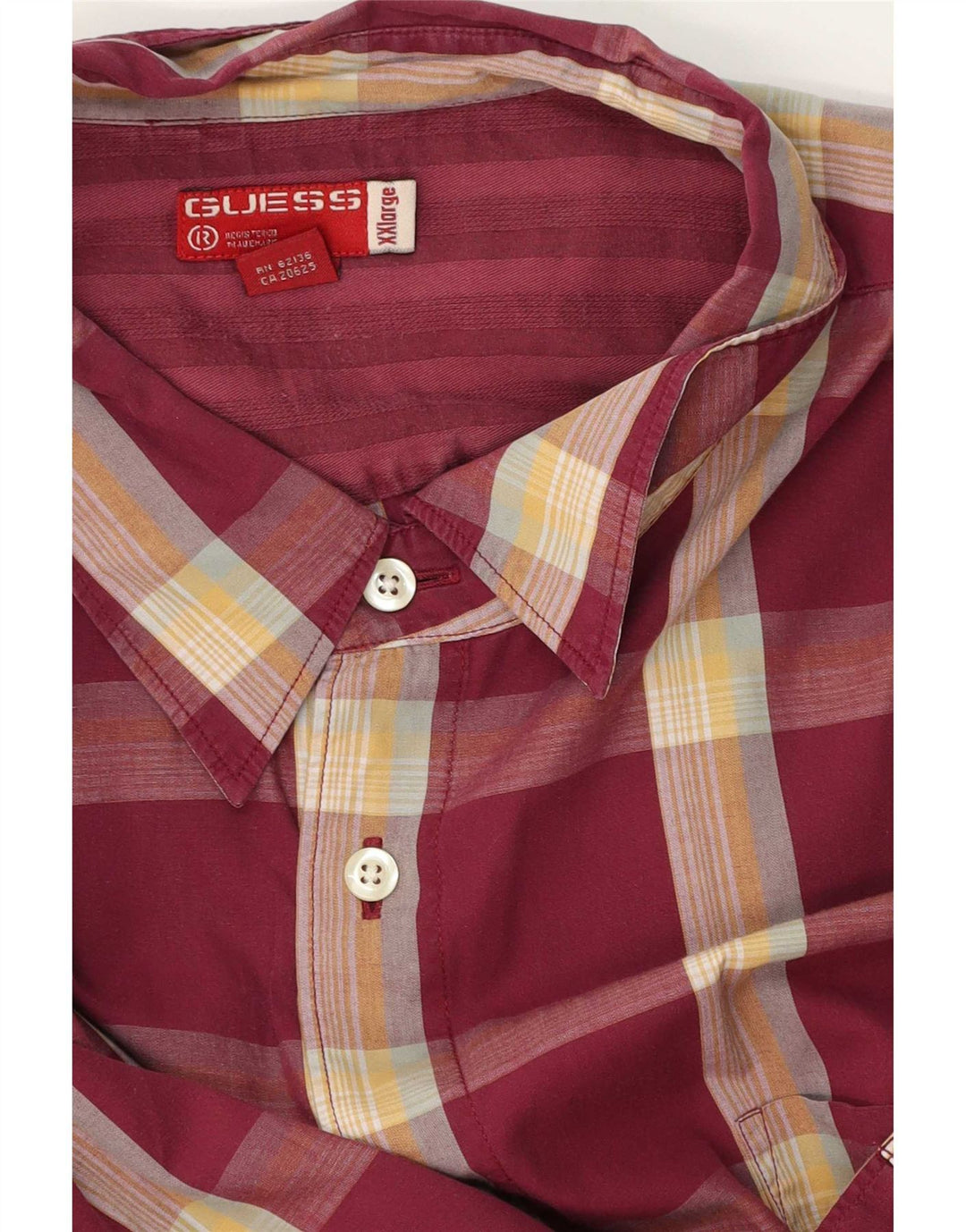 Cămașă cu mânecă scurtă pentru bărbați Guess, 2XL, burgundă