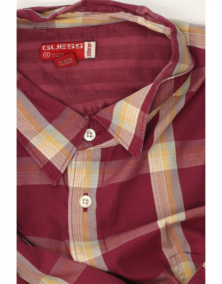 Cămașă cu mânecă scurtă pentru bărbați Guess, 2XL, burgundă