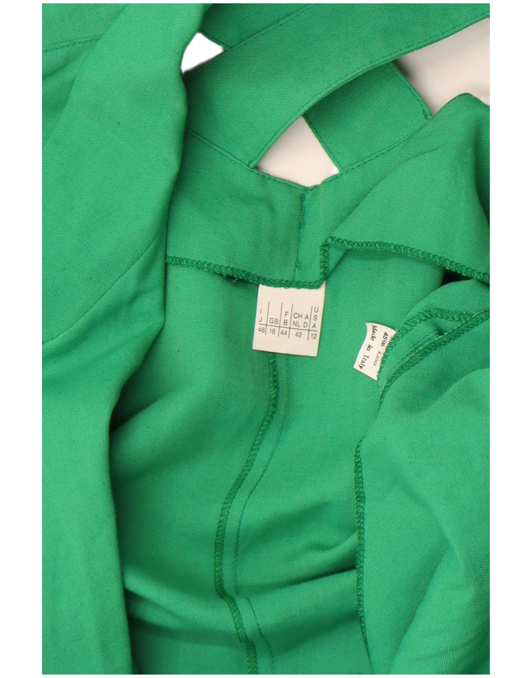 Jachetă vintage pentru femei cu mânecă scurtă cu 1 nasture, UK 16, verde, mare