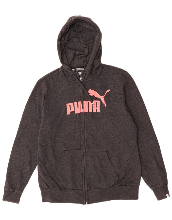 Pulover Puma Graphic Zip pentru femei UK 14 Large Gri