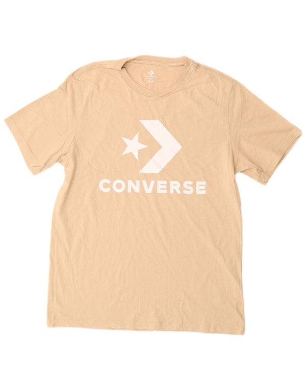 Tricou grafic Converse pentru bărbați Top Medium Beige Bumbac