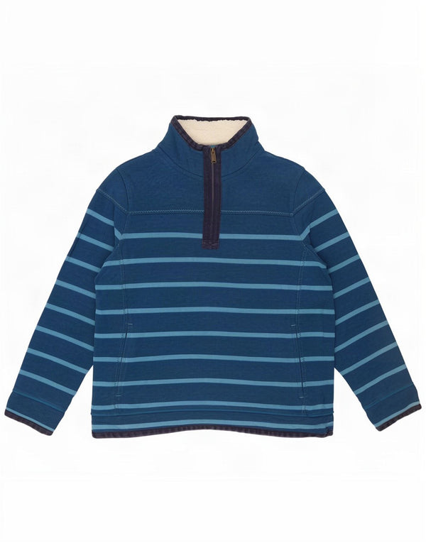 Pulover pentru femei Fat Face, cu fermoar, cu gât, UK 18 XL, bumbac cu dungi albastre
