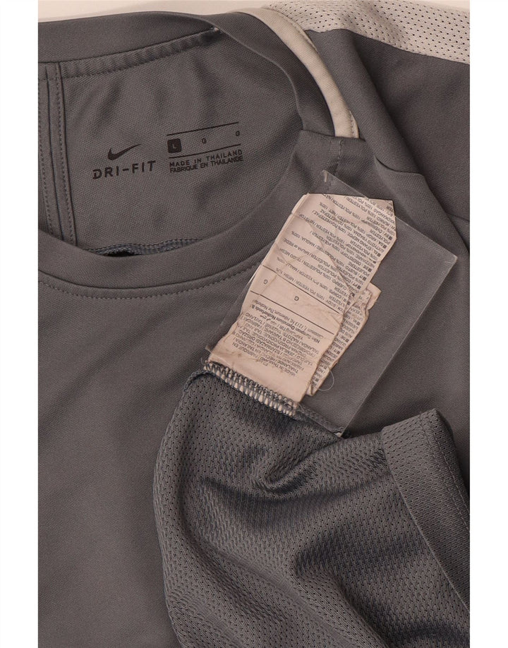 Tricou Nike Dri Fit pentru bărbați Top mare, gri, poliester color bloc