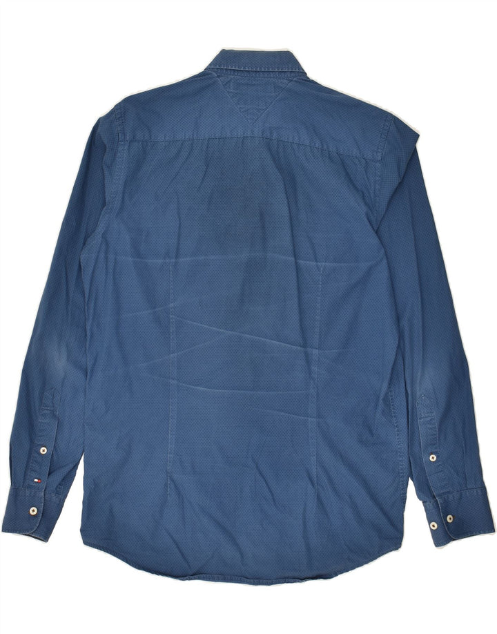 TOMMY HILFIGER Mens Abstract Pattern Slim Fit Shirt Medium Blue Cotton | Vintage Tommy Hilfiger | Thrift | Second-Hand Tommy Hilfiger | Used Clothing | Messina Hembry 