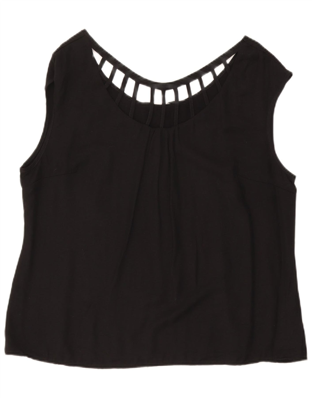 LAURA ASHLEY Bluză fără mâneci pentru femei UK 18 XL Viscoză neagră