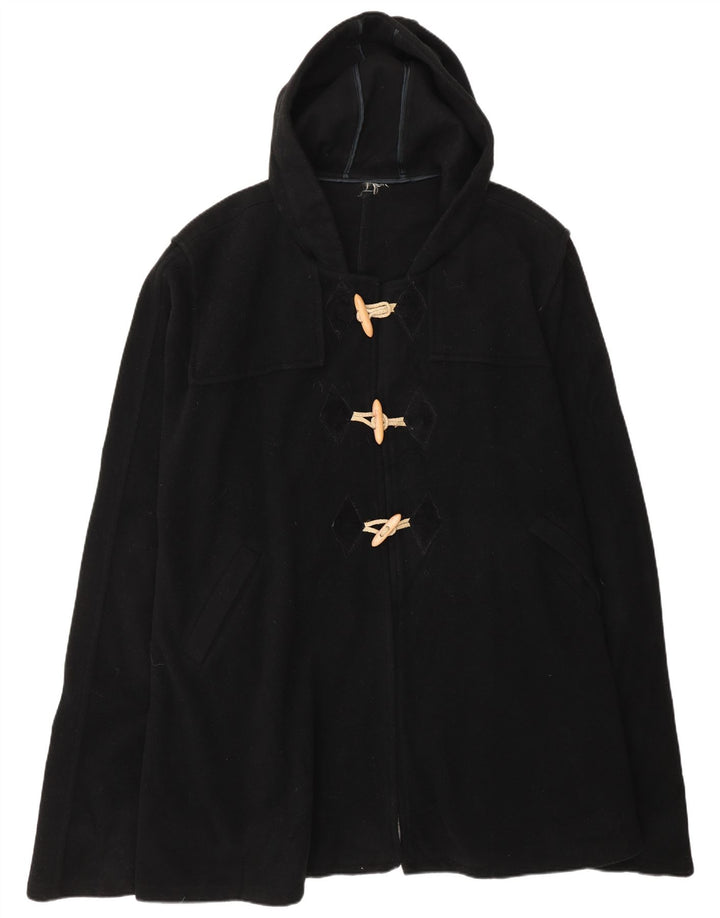 Poncho Vintage pentru femei cu glugă, mărime unica, negru