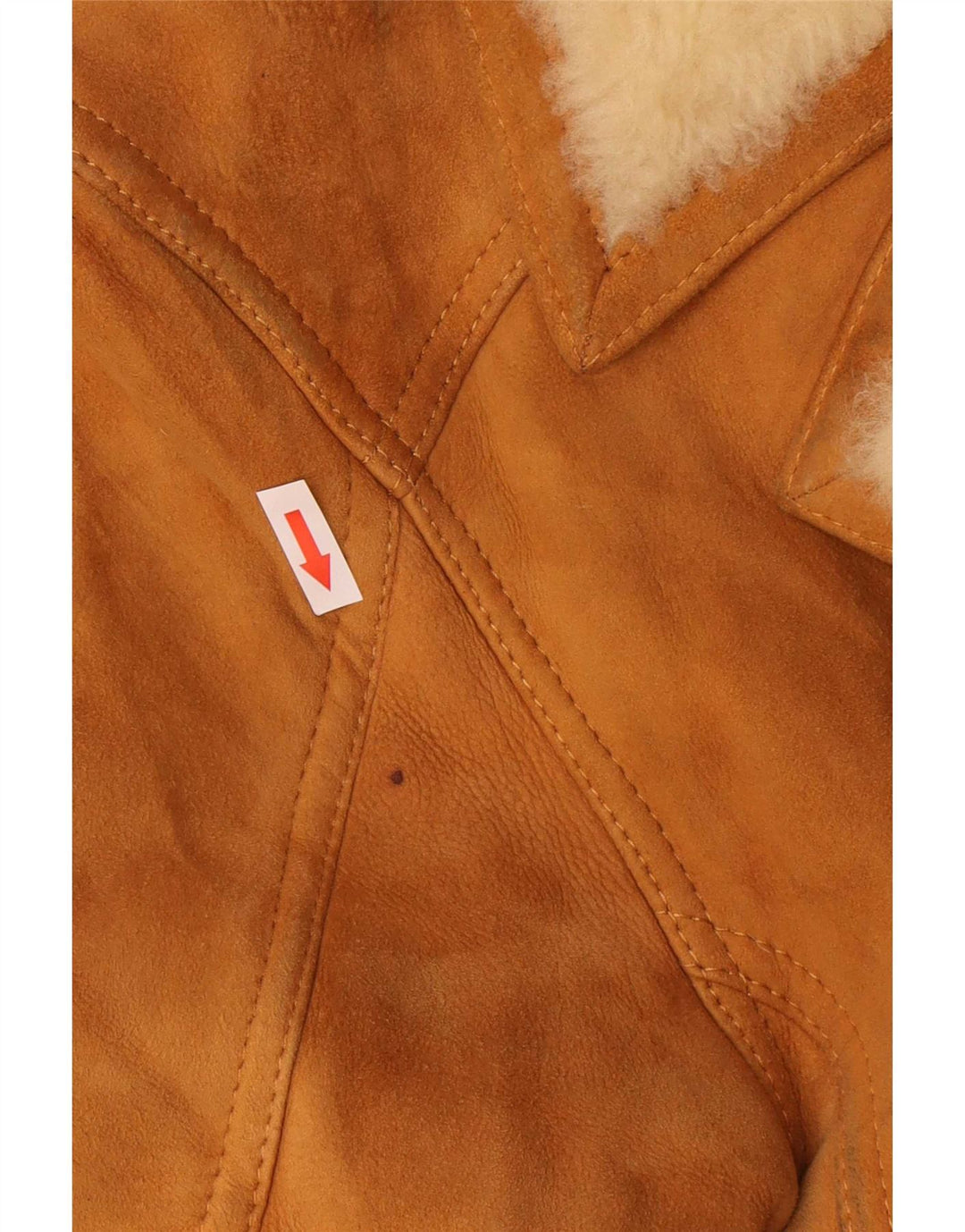 Pardesiu vintage bărbătesc din shearling IT 48 Medium Beige Piele