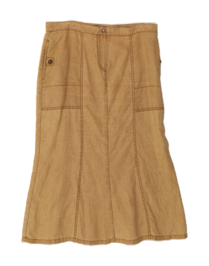 L.PUCCI Womens A-Line Skirt IT 44 Medium W30  Brown Linen Vintage L.Pucci and Second-Hand L.Pucci from Messina Hembry 