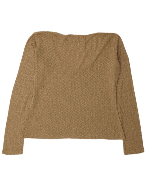 Pulover pentru femei cu decolteu în V Zara UK 16 mare, bej, acrilic