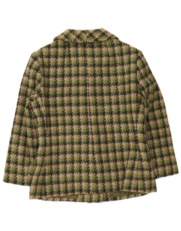 Blazer Vintage pentru femei cu 4 nasturi, UK 14 Medium Green Check