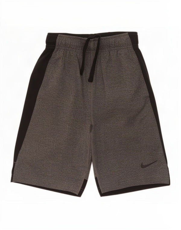 Pantaloni scurți sport Nike Dri Fit pentru băieți 10-11 ani, gri mediu, color block