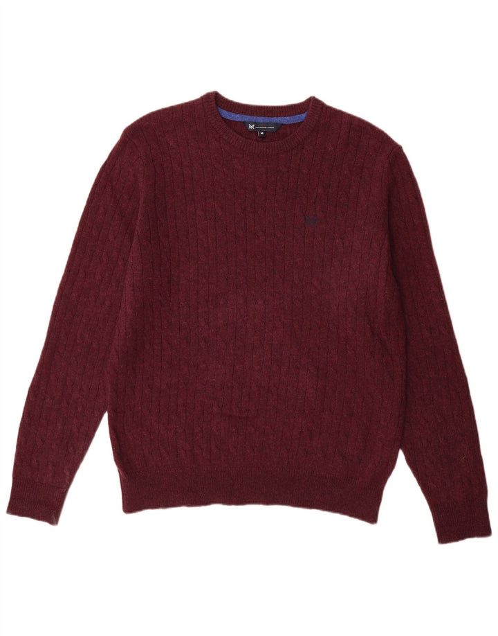 Îmbrăcăminte pentru echipaj Pulover pentru bărbați cu gât crew Pulover Medium Burgundy Lambswool