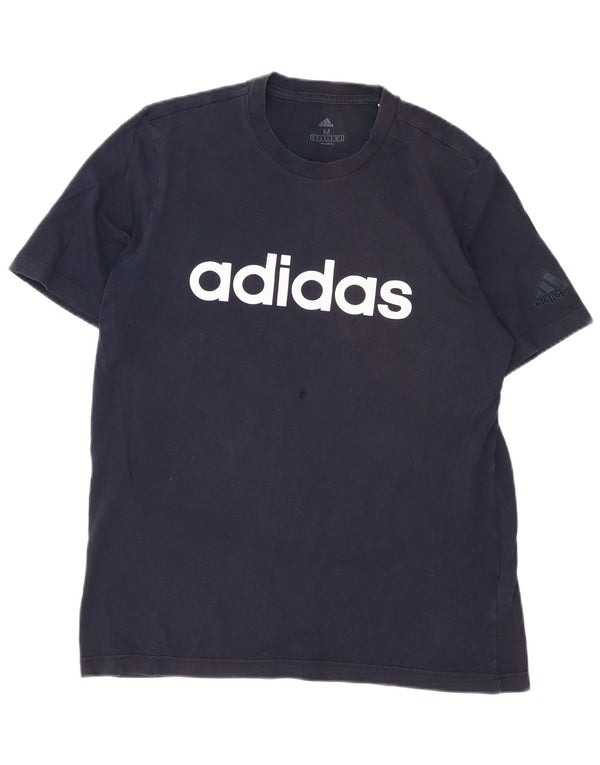 Tricou grafic pentru bărbați Adidas Top mediu din bumbac bleumarin