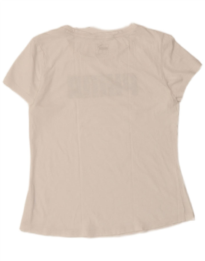 Tricou grafic Puma pentru femei Top UK 12 Medium White