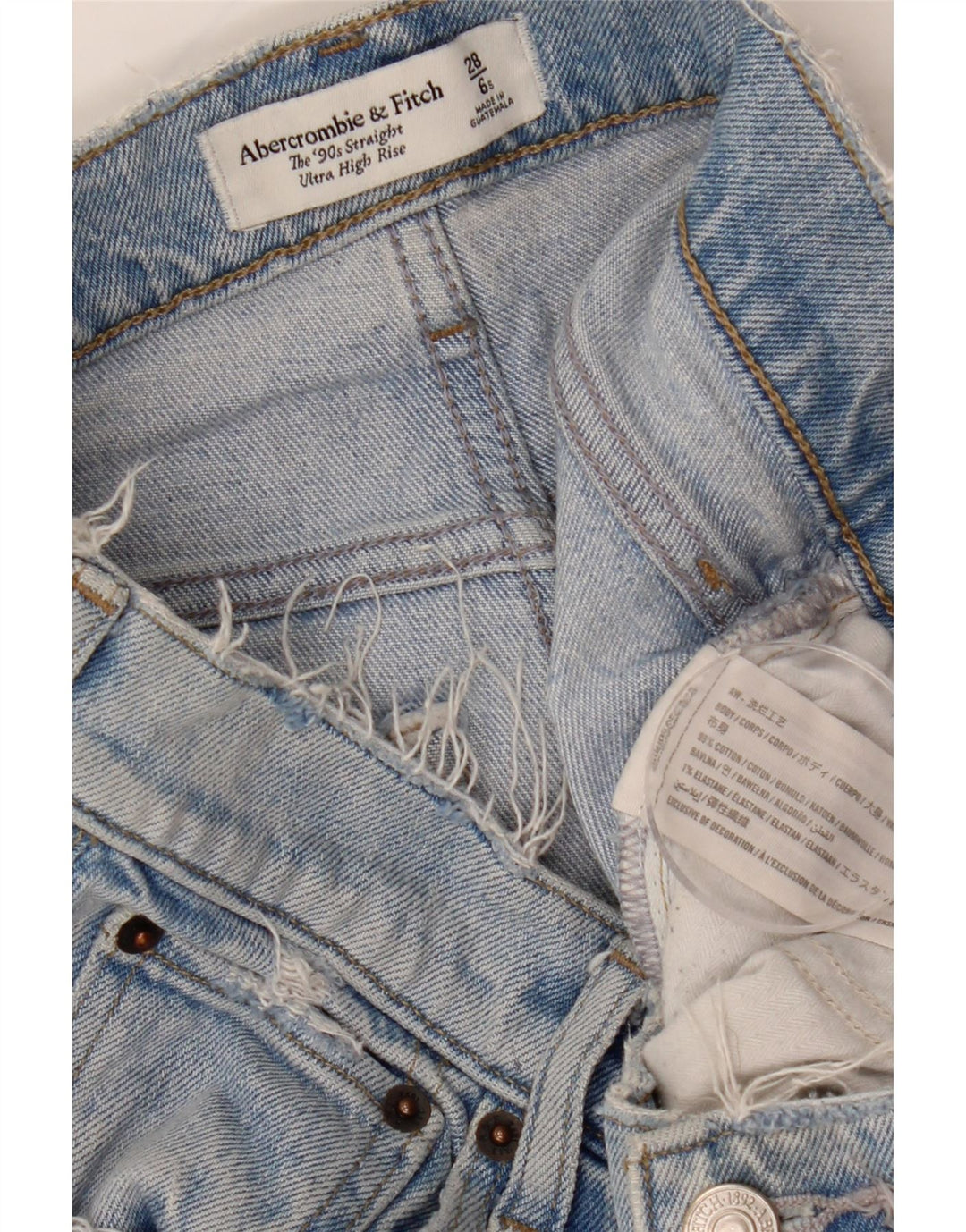 ABERCROMBIE & FITCH Blugi drepti pentru femei US 6 Medium W28 L27 Albastru