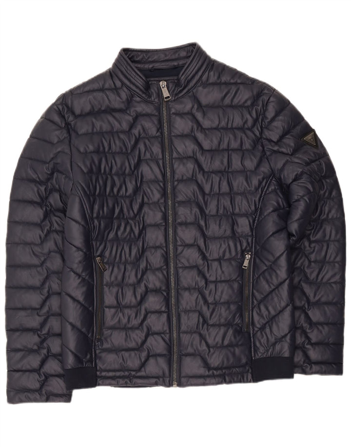 Jachetă căptușită Guess pentru bărbați UK 42 XL bleumarin poliester