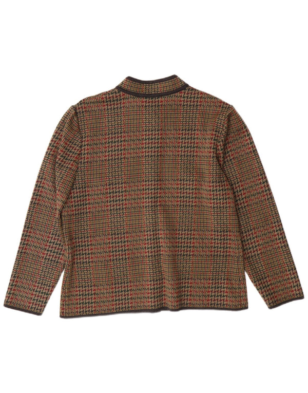 STIZZOLI Jachetă pentru femei din tricot cu 6 nasturi, IT 48 XL, maro, picioare de găină