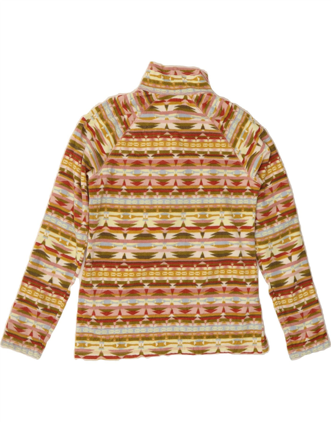 EDDIE BAUER Womens Fleece Jumper UK 10 Small Multicoloured Geometric Vintage Eddie Bauer and Second-Hand Eddie Bauer from Messina Hembry 