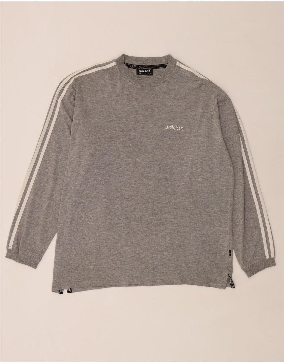 Top cu mânecă lungă pentru bărbați Adidas UK 38/40, bumbac cu pete gri mediu