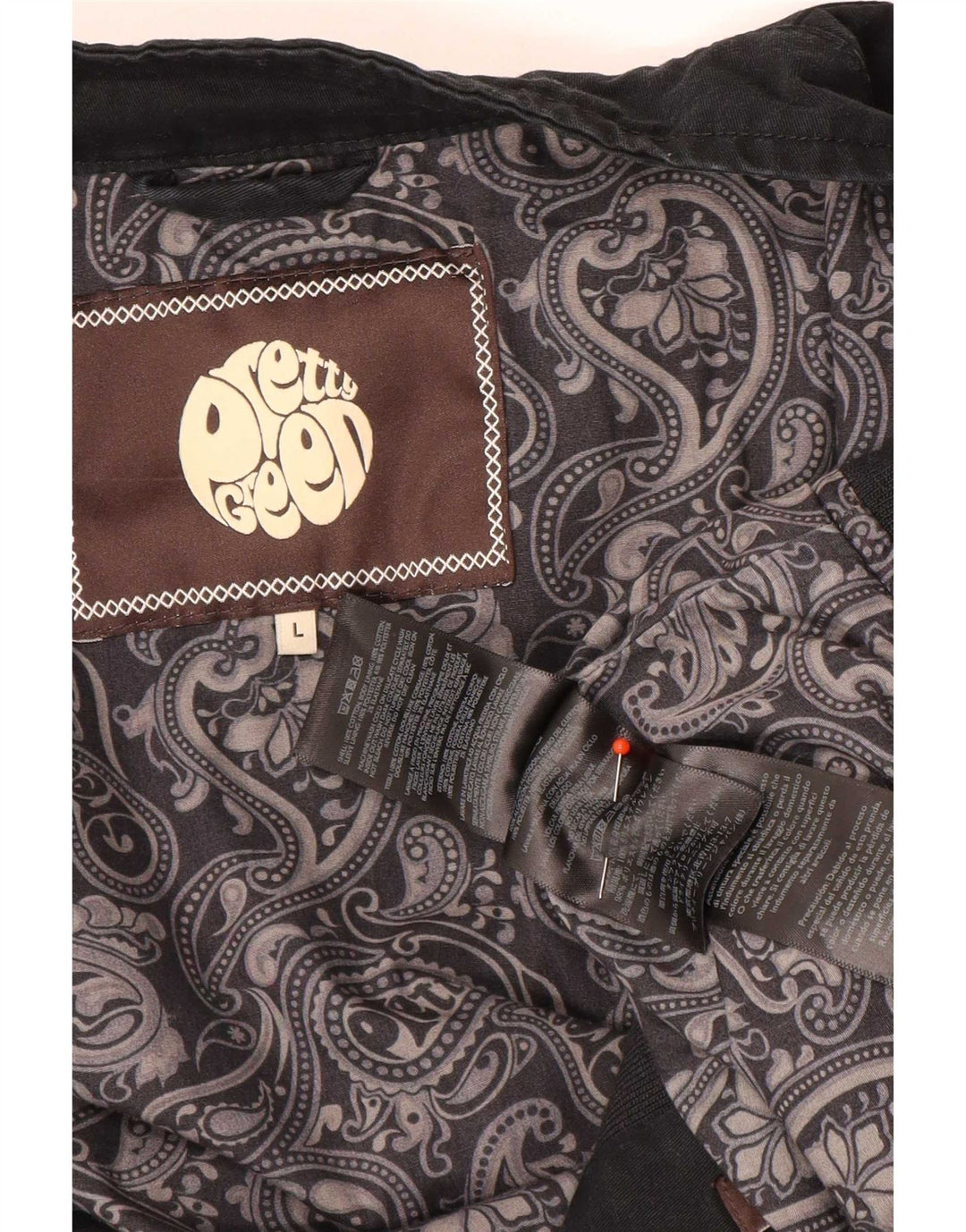 Jachetă Bomber Pretty Green pentru bărbați UK 40, mare, negru, bumbac