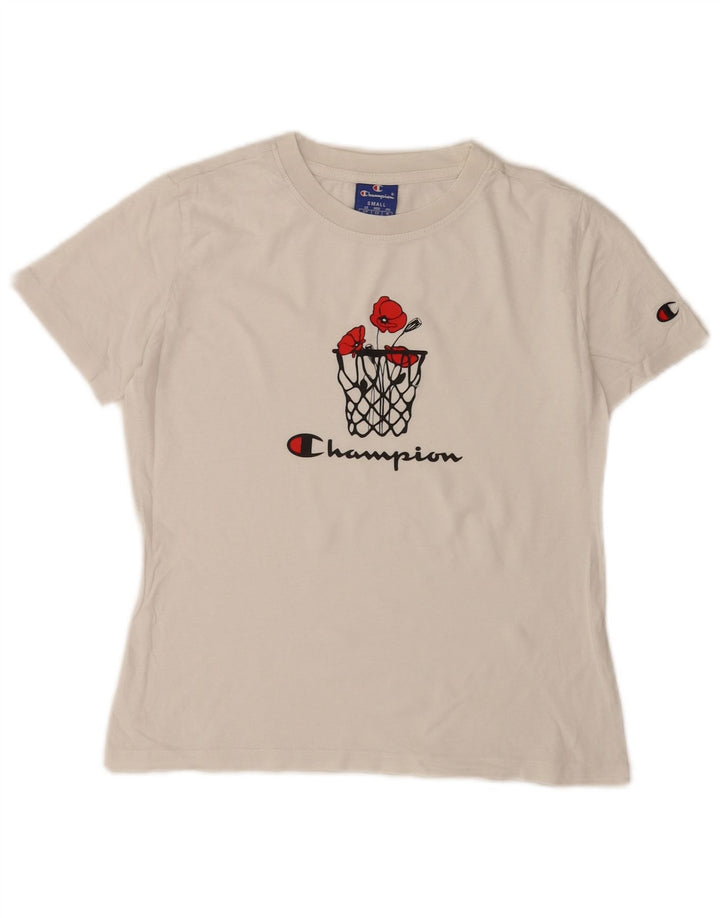 Tricou grafic Champion pentru femei Top UK 10 Small White