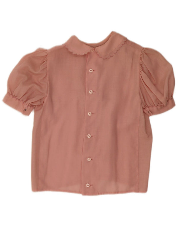 Bluză Vintage pentru femei Crop Top UK 8 Small Pink