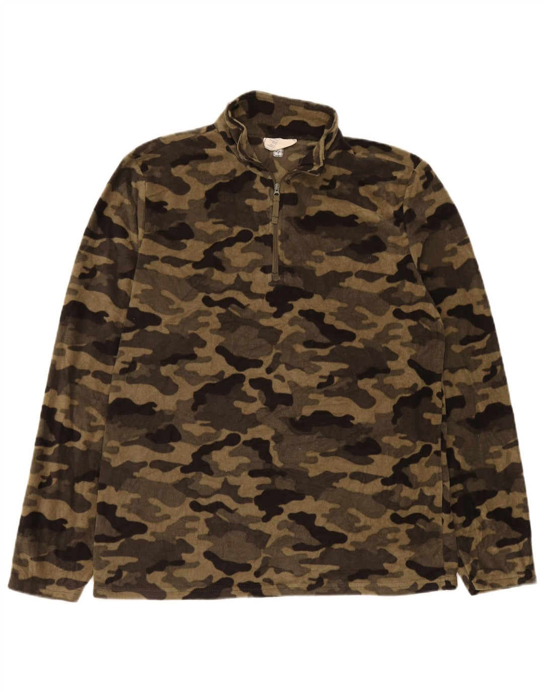 Jumper pentru bărbați Mountain Warehouse, din lână, cu fermoar, bej, camuflaj