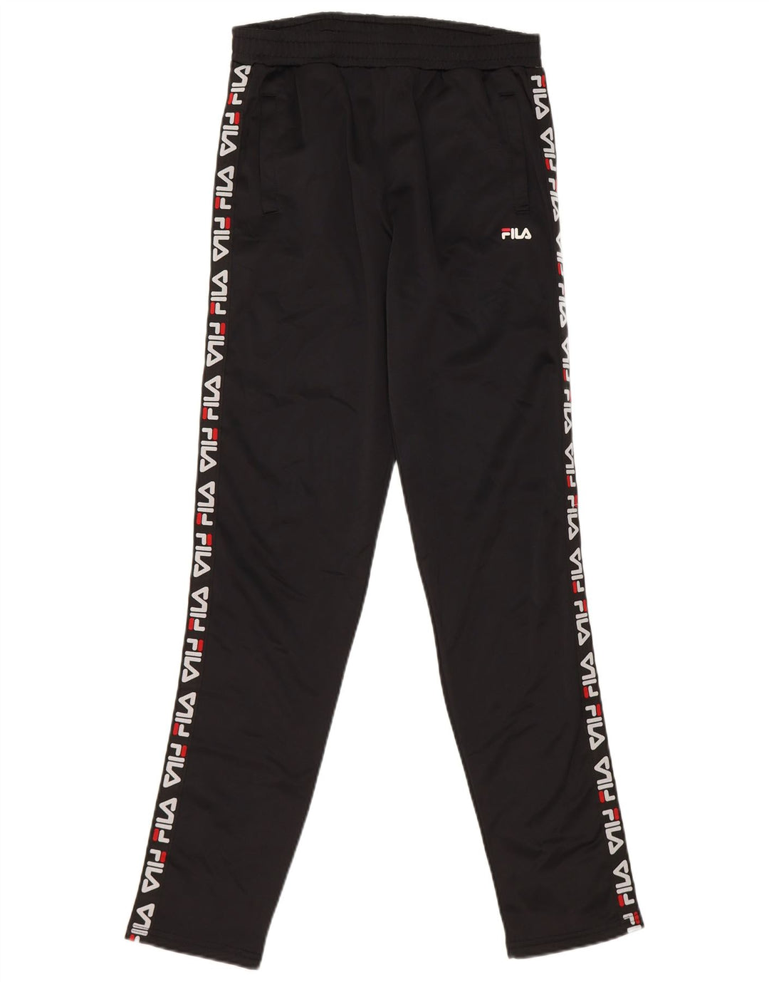 Pantaloni de trening cu grafica Fila pentru baieti 13-14 ani poliester negru
