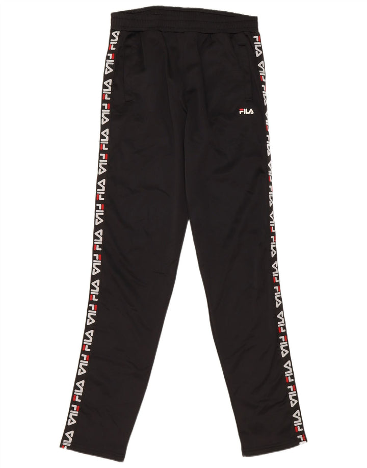 Pantaloni de trening cu grafica Fila pentru baieti 13-14 ani poliester negru