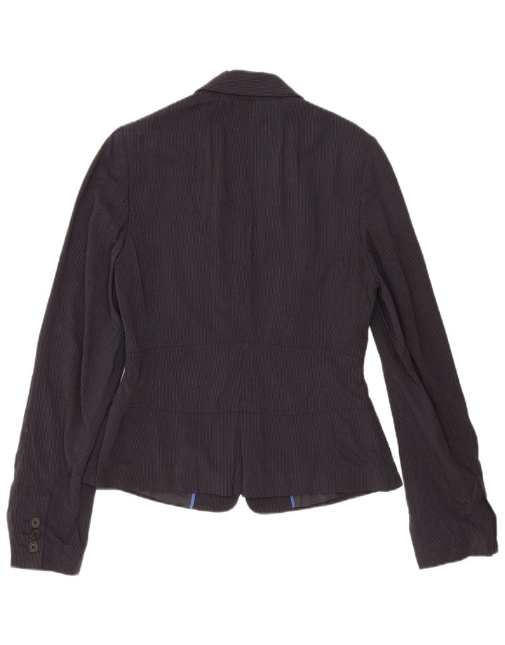 Sacou blazer pentru femei Reiss cu 2 nasturi UK 12 Medium bleumarin cu dungi