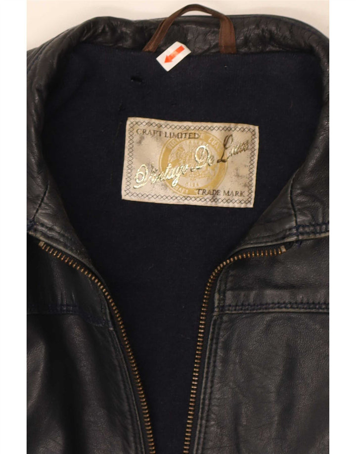 Geaca de piele vintage pentru femei IT 42 Medium Black Leather