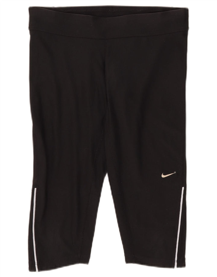 Pantaloni scurti sport NIKE Dri Fit pentru femei UK 10 Poliester negru mic