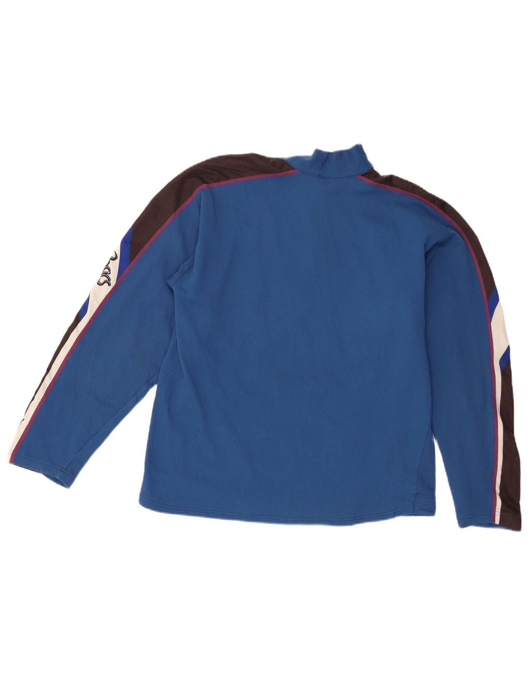 Top de trening Asics pentru femei, cu fermoar și gât, UK 14 Medium Blue Colorblock