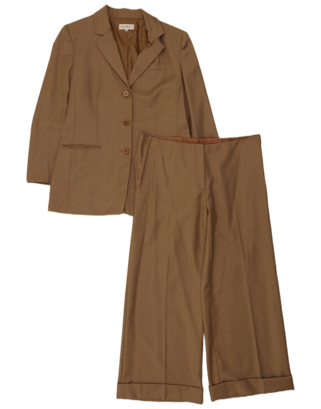 Costum pentru femei Byblos, 3 nasturi, 2 piese IT 46 mare L36 L27 kaki cu dungi