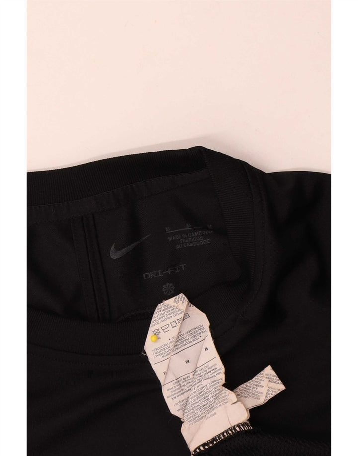 Tricou Nike Dri Fit pentru bărbați Top Mediu Negru Poliester Bloc de culoare
