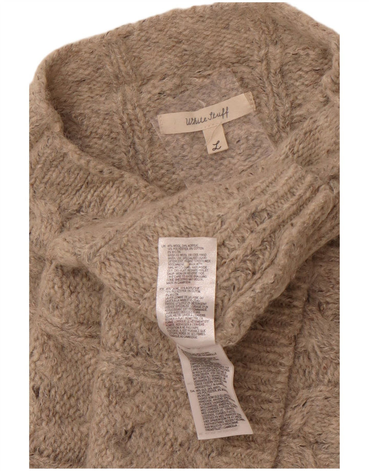 WHITE STUFF Vestă cu gât țestoasă supradimensionată pentru femei UK 16 Large Gri