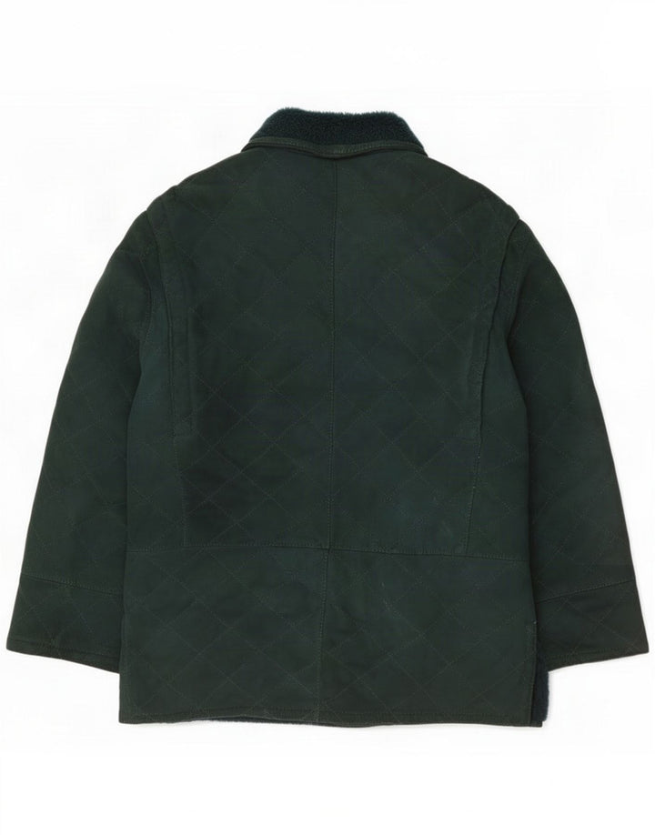Vintage Mens Suede Shearling Jacket IT 50 Large Green