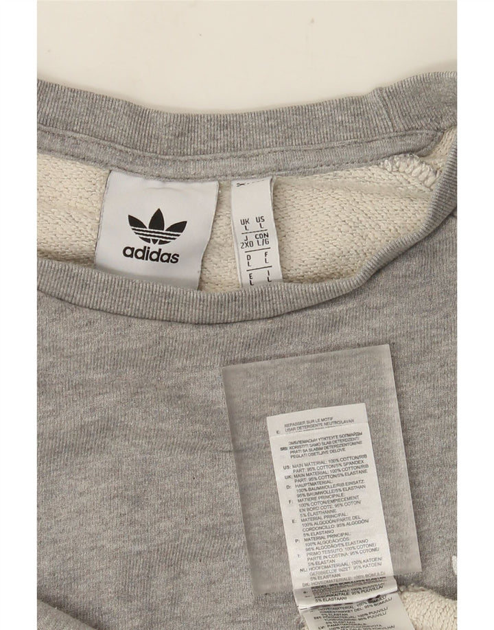Hanorac pentru bărbați Adidas Jumper mare, gri bumbac cu pete