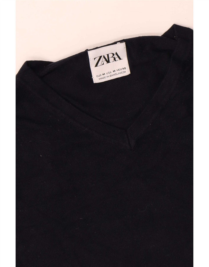 Pulover pentru bărbați Zara, cu decolteu în V, bleumarin mediu