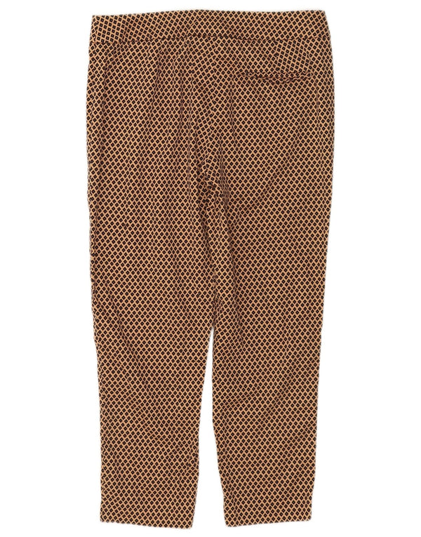 Pantaloni tăiați pentru femei Marks & Spencer UK 10 Small W32 L24 Brown Geometric