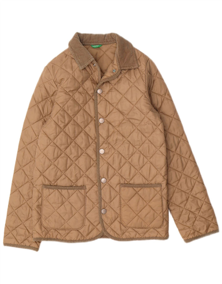 Jachetă matlasată Benetton pentru băieți 11-12 ani 2XL Bej Poliamidă