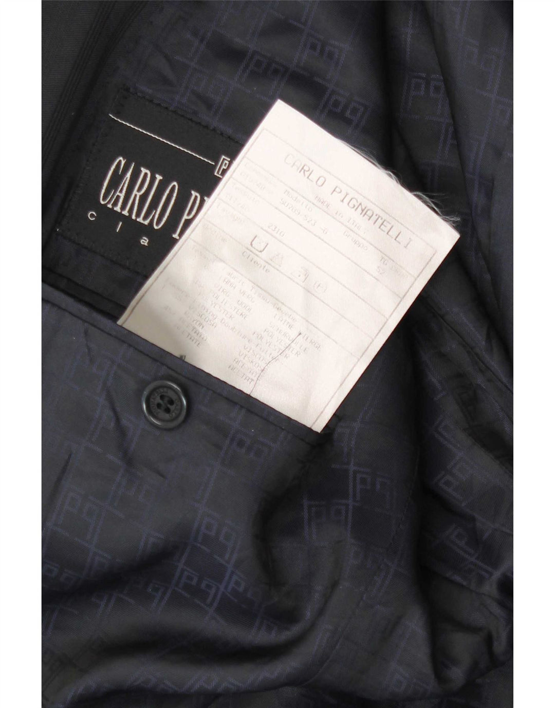Carlo Pignatelli Jachetă pentru bărbați cu 3 nasturi, IT 52 XL, bleumarin, cu dungi