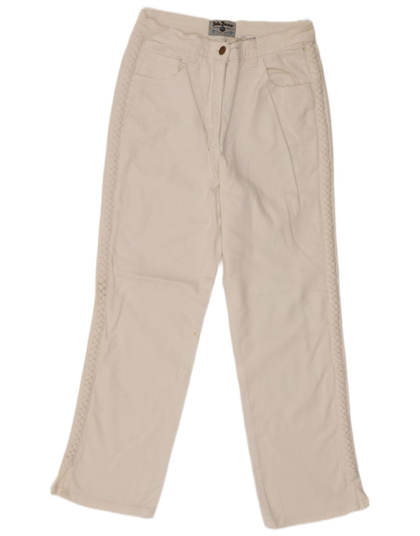 John Baner Blugi drepti pentru femei UK 14 Medium W28 L26 Bumbac alb