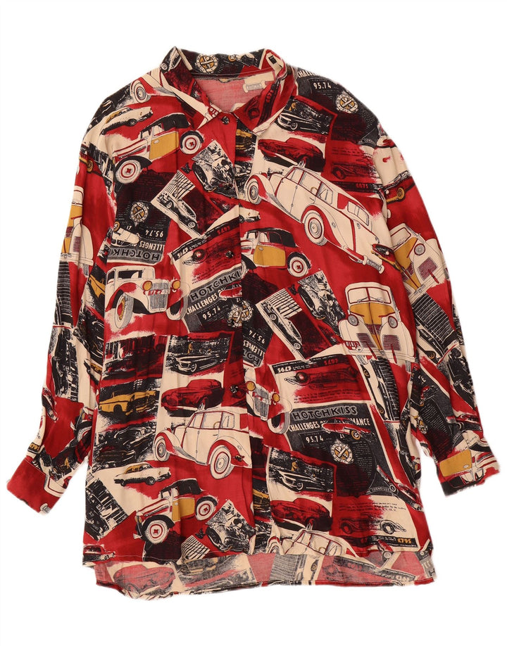 Cămașă vintage pentru femei cu model abstract 3XL, mașini multicolore