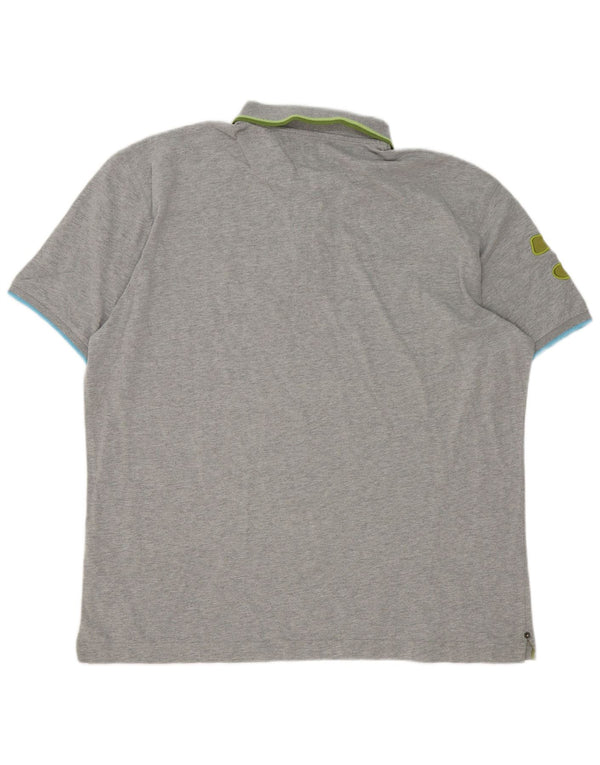 Tricou polo cu grafică pentru bărbați La Martina, bumbac cu dungi gri 3XL